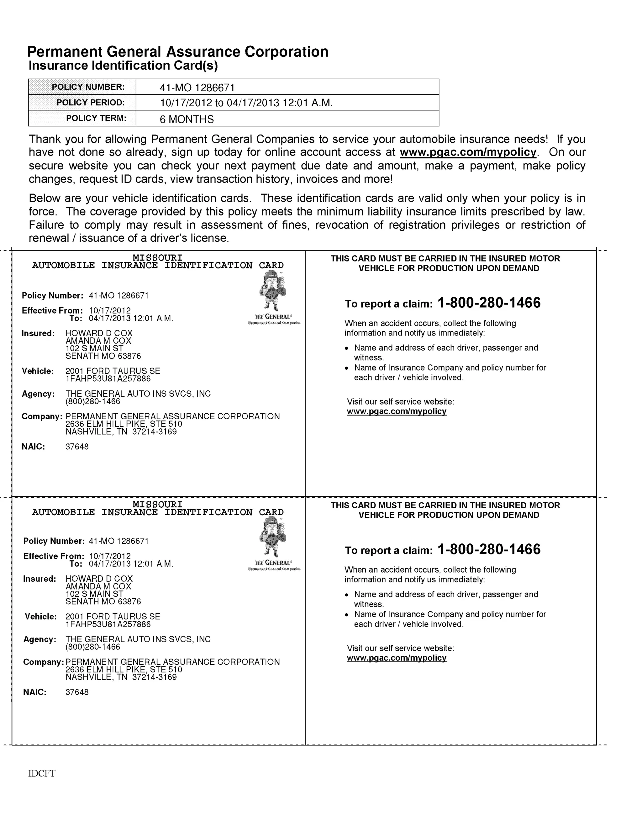 The General Insurance Id Card